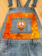 Load image into Gallery viewer, Sunshine Daydream Grateful Peace Tie Dye Distressed Denim Overalls - Size Medium
