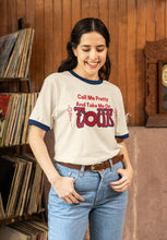 Load image into Gallery viewer, Call Me Pretty And Take Me On Phish Tour 70’s Style Unisex Cotton Ringer T-Shirt