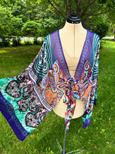 Load image into Gallery viewer, Split Open and Melt Funky Phish Paisley Tie Front Summer Boho Wrap - One size fits ALL (One left!)
