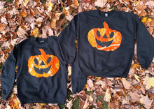 Load image into Gallery viewer, Grateful Kantha Quilt Pumpkin Crewneck Sweatshirt - ONE more can be made! size Small> 2XL