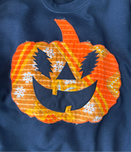 Load image into Gallery viewer, Grateful Kantha Quilt Pumpkin Crewneck Sweatshirt - ONE more can be made! size Small> 2XL
