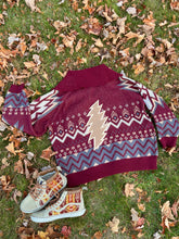 Load image into Gallery viewer, Plus Size Full Zip Grateful Aztec Scarlet Sweater Jacket - ONE Size XL!