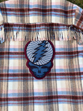 Load image into Gallery viewer, Grateful Fringy Plaid Stealie Jacket Shirt - Size S/M and L/XL left!