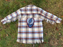 Load image into Gallery viewer, Grateful Fringy Plaid Stealie Jacket Shirt - Size S/M and L/XL left!