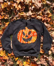 Load image into Gallery viewer, Grateful Kantha Quilt Pumpkin Crewneck Sweatshirt - ONE more can be made! size Small> 2XL