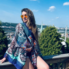 Load image into Gallery viewer, Split Open and Melt Funky Phish Paisley Tie Front Summer Boho Wrap - One size fits ALL (One left!)