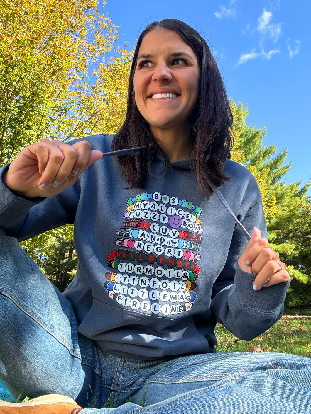 Billy Strings Friendship Bracelet Storm Blue Hoodie - Unisex Small>2XL