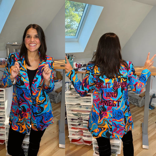 Split Open and Melt Springtime Psychedelic Phish Blazer - One Size XL!