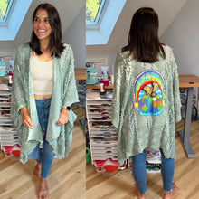 Load image into Gallery viewer, Grateful Europe ‘72 Sage Zig Zag Kimono - One Size