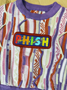 Phish in Space Springtime Coogi Inspired Cropped Sweater - Size Small