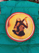 Load image into Gallery viewer, Retro Fuzzy Rainbow Striped Billy Strings Portrait Puffer Vest