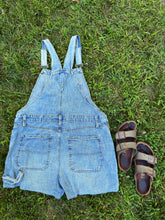 Load image into Gallery viewer, Goose Kantha Cutoff 3 Pocket Denim Overalls - Size XXL left!