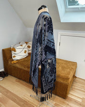 Load image into Gallery viewer, Grateful Sparkle Bolt Velvet Blue Burnout Kimono - One size fits ALL (ONE LEFT!)