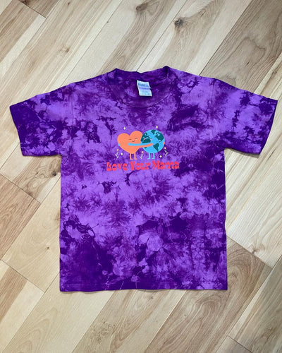 Purple Tie Dye Love Your Mama Kids Tee - Youth S, M and L