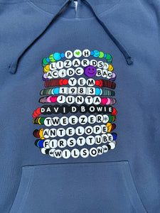Phish Kandi EDM Friendship Bracelet Storm Blue Hoodie - Unisex Small>2XL