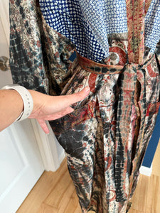 Grateful Dead Tie Dye Silk Kimono - Size Sm>L/XL
