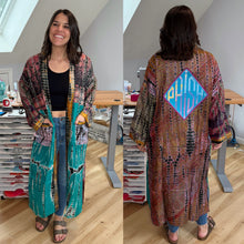 Load image into Gallery viewer, Diamond Tie Dye Silk Phish Kimono - Size Sm&gt;L/XL