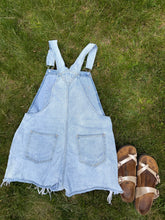 Load image into Gallery viewer, Steal Your Floral Peace Distressed Denim Overalls - One Pair! Size Large