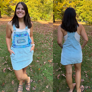 Tie Dye and Corduroy Phish Overall Jumper/Dress - One Size Small!