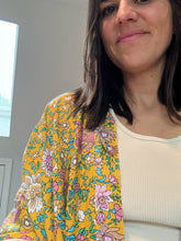 Load image into Gallery viewer, Golden Floral Mikey Widespread Panic Tie Front Kimono/Wrap - One Size Fits Most (One left!)