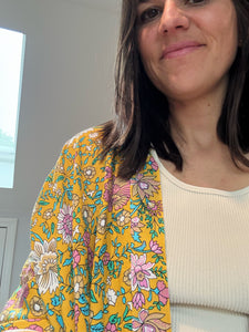 Golden Floral Mikey Widespread Panic Tie Front Kimono/Wrap - One Size Fits Most (One left!)