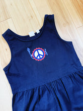 Load image into Gallery viewer, Little Navy Phish Peace Dress - Size Small