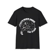 Load image into Gallery viewer, Cats Down Under the Stars Grateful Cosmic Kitty Unisex Softstyle T-Shirt