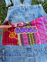 Load image into Gallery viewer, Goose Kantha Cutoff 3 Pocket Denim Overalls - Size XXL left!