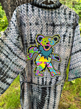 Load image into Gallery viewer, Grateful Dancing Bear Tie Dye Silk Kimono - Size Sm>L/XL