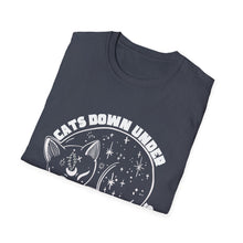 Load image into Gallery viewer, Cats Down Under the Stars Grateful Cosmic Kitty Unisex Softstyle T-Shirt