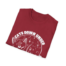 Load image into Gallery viewer, Cats Down Under the Stars Grateful Cosmic Kitty Unisex Softstyle T-Shirt