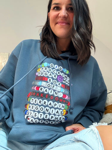 Grateful Dead Friendship Bracelet Storm Blue Hoodie - Unisex Small>2XL
