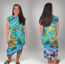 Load image into Gallery viewer, Grateful Dancing Skeletons Tie Dye Maxi Dress - Size Large