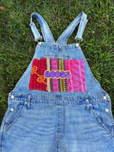 Load image into Gallery viewer, Goose Kantha Cutoff 3 Pocket Denim Overalls - Size XXL left!