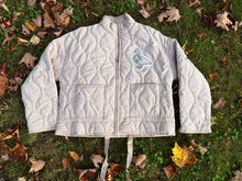 Load image into Gallery viewer, Goose Fall Tour Quilted Oatmeal Pendleton Inspired Jacket - ONE Size Medium!