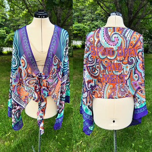 Split Open and Melt Funky Phish Paisley Tie Front Summer Boho Wrap - One size fits ALL (One left!)