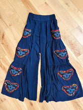 Load image into Gallery viewer, Grateful Psychedelic Stealie Swirl Wide Leg Navy Pants - Size S, M and L
