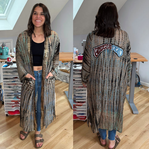Grateful Dead Tie Dye Paisley Silk Kimono - Size Sm>L/XL