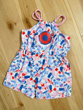Load image into Gallery viewer, Little Patriotic Pops Sparkly Phish Donut Romper - Size 3T