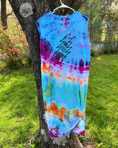 Grateful Tie Dye Mountain Maxi Dress - Size XL