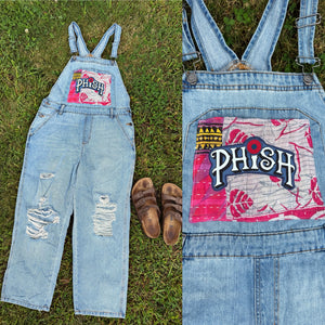Phish Kantha Triple Pocket Denim Overalls - One Size Large