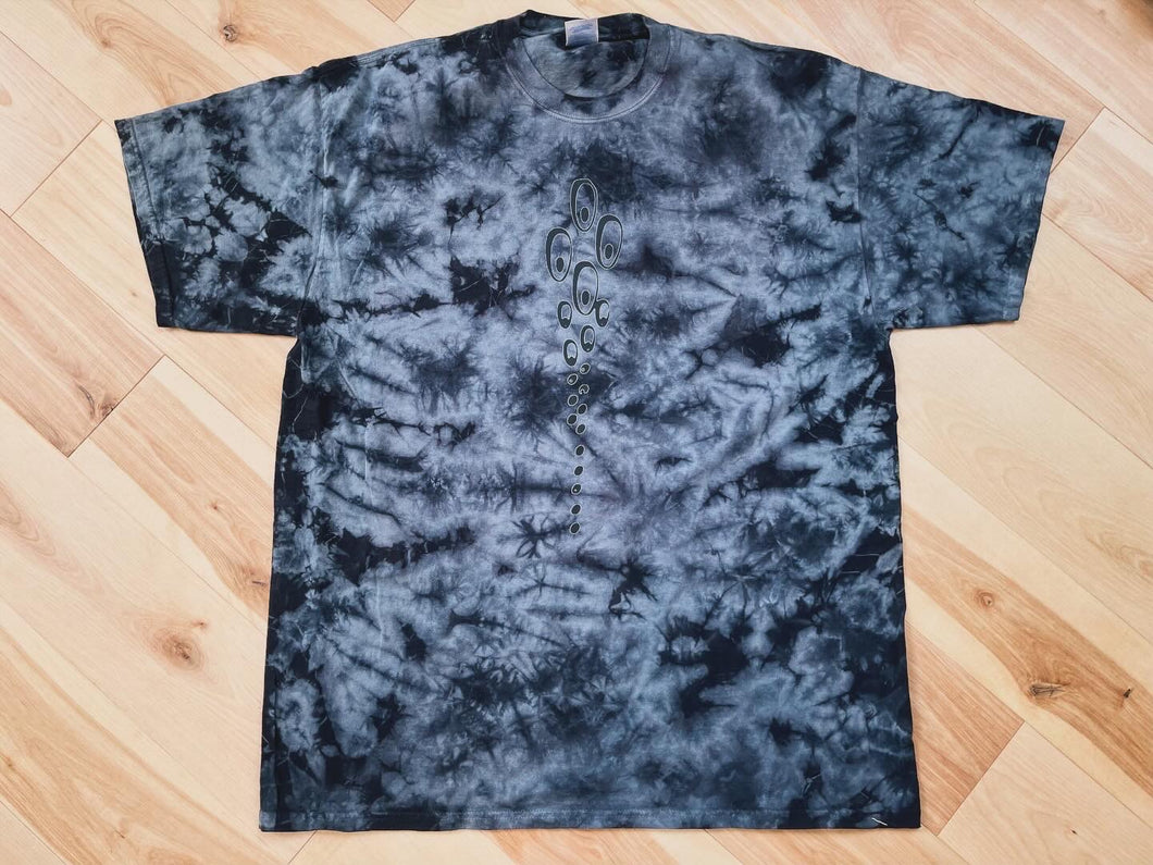 Just the Bubbles Stealth Black on Black Tie Dye Phish Tee - Size XL
