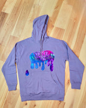 Load image into Gallery viewer, Umphreys McGee Drippy Tie Dye Purple Umph Love Hoodie - Ladies L/XL