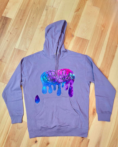 Umphreys McGee Drippy Tie Dye Purple Umph Love Hoodie - Ladies L/XL