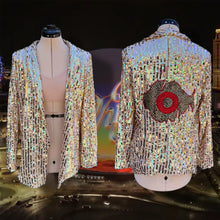 Load image into Gallery viewer, Champagne and Phish Bubbles Vegas Sequin Jacket - Size Medium/Lrg