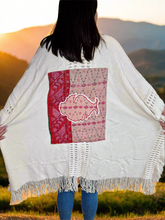 Load image into Gallery viewer, Aztec Kantha Fringy Phish Ruana - One Size Fits ALL (Only ONE left!)