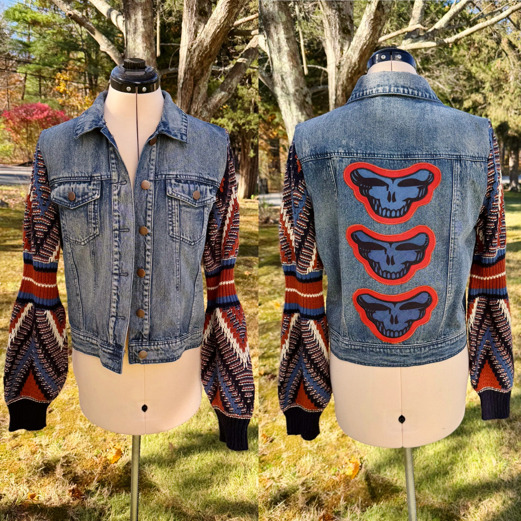 Steal Your Denim Sweater Sleeve Jacket - Fits a Size Small OR Medium