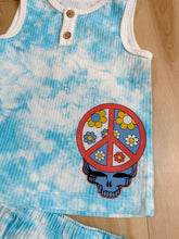 Load image into Gallery viewer, Tie Dye 60’s Florals Grateful Stealie Set - Size 6/9 months or 12 months!