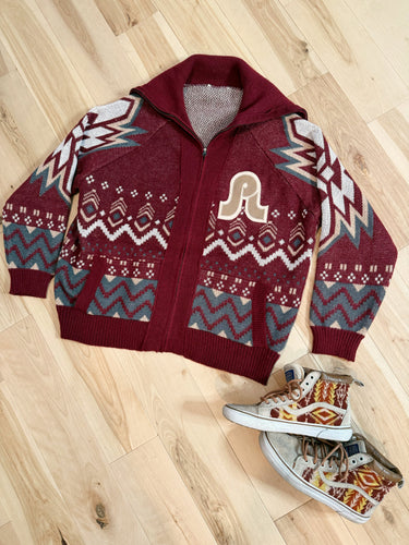 Plus Size Full Zip Pretty Lights Aztec Sweater Jacket - ONE Size XXL left!