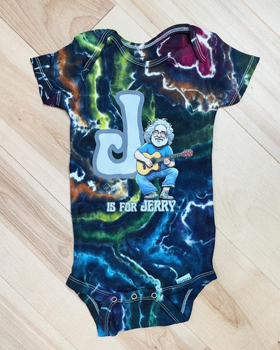 J is for Jerry Tie Dye Onesie - Size 24 Months